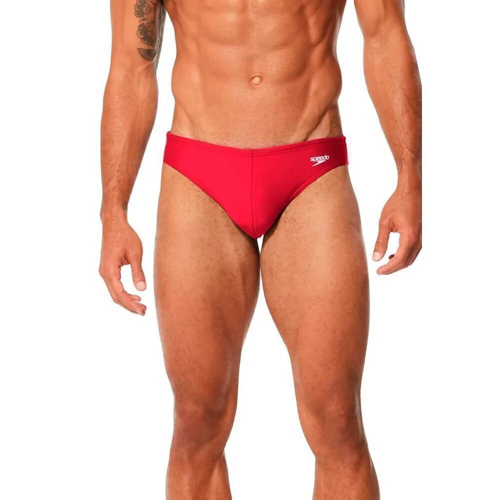 Speedo NWT MENS Solar 1 Inch Swim Brief chlorine resistant UPF 50+ Sz 36